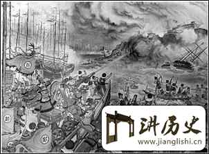 <rb>发</rb><rt>fā</rt><rb>生</rb><rt>shēng</rt><rb>在</rb><rt>zài</rt>1350<rb>年</rb><rt>nián</rt><rb>前</rb><rt>qián</rt><rb>的</rb><rt>de</rt><rb>中</rb><rt>zhōng</rt><rb>日</rb><rt>rì</rt><rb>第</rb><rt>dì</rt><rb>一</rb><rt>yī</rt><rb>次</rb><rt>cì</rt><rb>海</rb><rt>hǎi</rt><rb>战</rb><rt>zhàn</rt>,<rb>唐</rb><rt>táng</rt><rb>朝</rb><rt>cháo</rt><rb>军</rb><rt>jun1</rt><rb>队</rb><rt>duì</rt><rb>是</rb><rt>shì</rt><rb>这</rb><rt>zhè</rt><rb>样</rb><rt>yàng</rt><rb>痛</rb><rt>tòng</rt><rb>扁</rb><rt>biǎn</rt><rb>日</rb><rt>rì</rt><rb>军</rb><rt>jun1</rt><rb>的</rb><rt>de</rt>